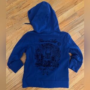 Vintage Express Electric Blue Graphic Hoodie Sweatshirt